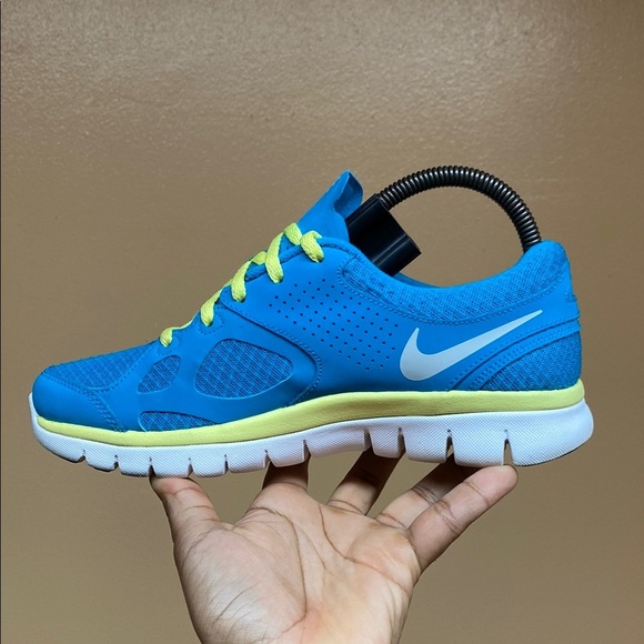 2012 Nike Flex Run Fitsole Turquoise Volt White Running Sneakers - Picture 5 of 16